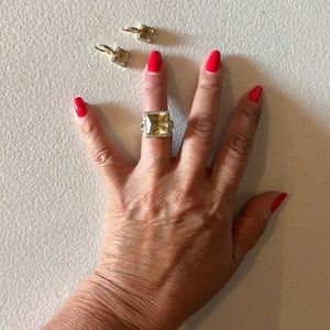 14 k gold earrings and ring